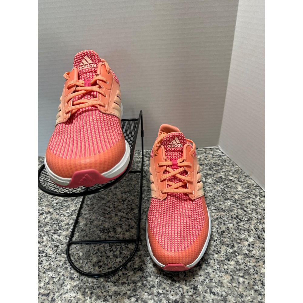 Adidas Energy Cloud 2 Running Shoes Womens 5 Coral Pink AH2391 Knit Sneaker